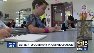 Students' letter to company prompts change