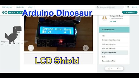 Arduino Dinosaur Game on Kuman LCD Shield #1000ArduinoDinosaur #006 #AeroArduino