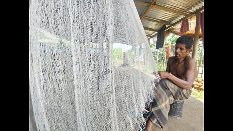 Weaving fishing nets