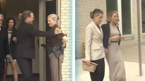 Johnny depp leaving court vs Amber Heard leaving court. Fan reactions/cheers . #justiceforjohnny