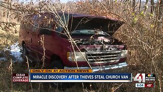 Stolen church van found without battery, catalytic converter, gas tank