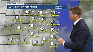 Partly cloudy skies Monday