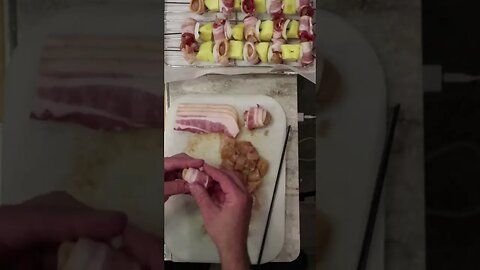 Bacon Wrapped Chicken Kabobs with Pineapple #short
