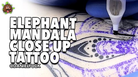 Elephant Mandala Close Up Tattoo Timelapse