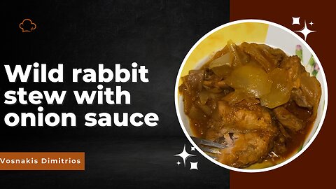 Greek cuisine. Wild rabbit stew with onion sauce!!!