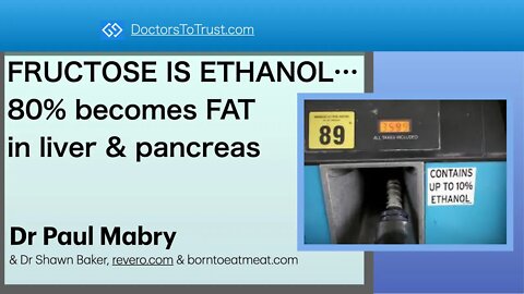 FRUCTOSE IS ETHANOL…80% becomes FAT in liver & pancreas
