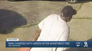 Video shows man accused of arson at Cincinnati apartment