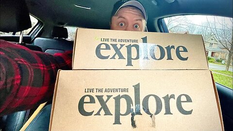 Unboxing both WINTER and SPRING Live The Adventure Gear Boxes, LIVE! ...and then - A GEOCACHE!