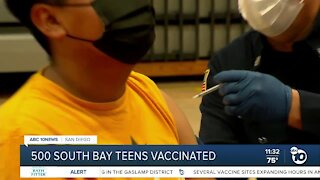 Hundreds of South Bay teens receive vaccine