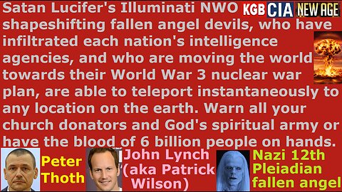 Warn! NWO fallen angels infiltrated in each intelligence agency to manage WW3 teleport to any nation