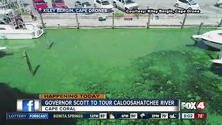 Governor Scott's boat tour of algae blooms in Caloosahatchee