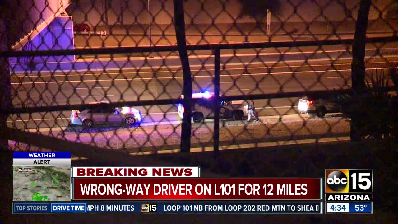 Wrong-way driver stopped on Loop 101