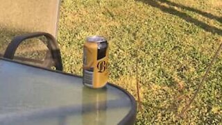Australiano abre lata de bebida com um chicote