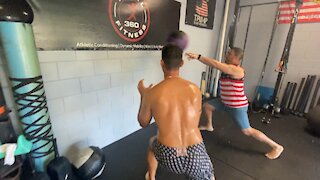 Exercise Technique #21 Medicine Ball: Partner Wall toss from Lung Position