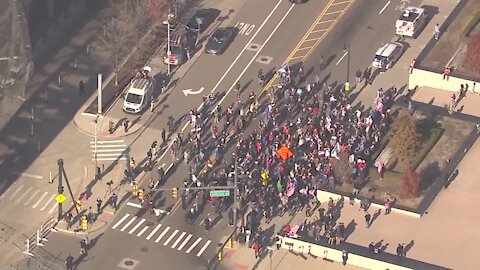 Dozens of Trump supporters protest outside TCF Center Friday, claiming election was 'stolen'