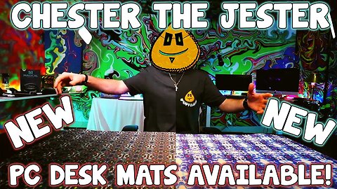 Puffbro 3D Desk Mat MERCH DROP! Blue & White "Chester The Jester" NOW AVAILABLE!