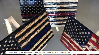Lakewood Ranch teen carves U.S. flags to raise money for homeless veterans, celebrate medical heroes