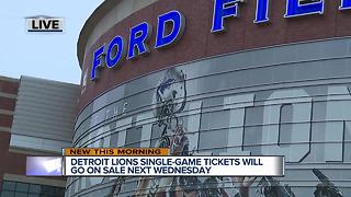 Detroit Lions single-game tickets go on sale next Wednesday