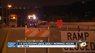 I-5 SB lanes closed overnight for trolley project