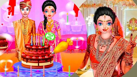 Indian wedding dressup salon||dressup and makeup, cake decoration||Android gameplay||girl games