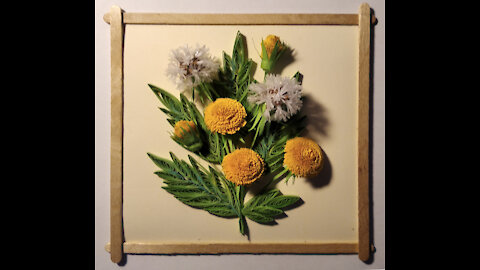 How to make dandelions with paper stripes - quilling
