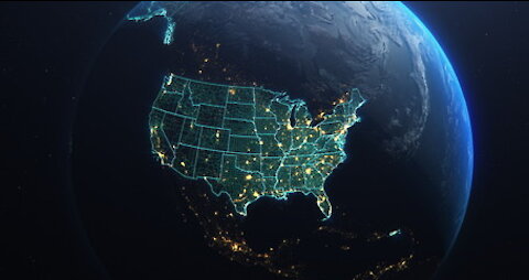 Planet Earth from Space USA, United States highlighted state boarders and counties animation