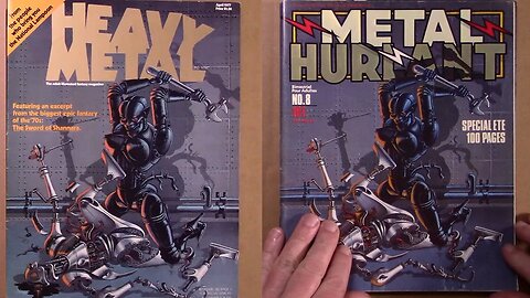 Metal Hurlant #8 Heavy Metal #1: A Tale of Two Covers. Illustrated Sci-fi Horror & Fantasy Magazines