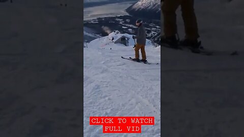 Flying Down Alyeska Resort Summit #snowboarding #alaska