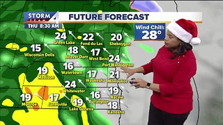 Mostly cloudy with rain late Wednesday