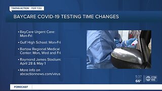 BayCare's 3 drive-thru testing sites will now open earlier