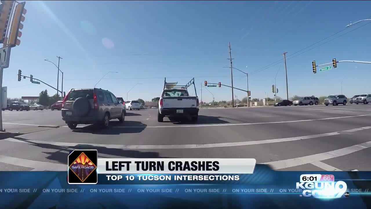 These intersections see the most left turn crashes in Tucson