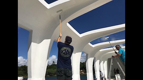 Navy volunteers help repaint Arizona Memorial