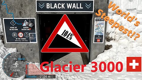 [4K] Black Wall 104% World's Steepest Groomed Black Run Glacier 3000, Vaud Switzerland, GoPro HERO11