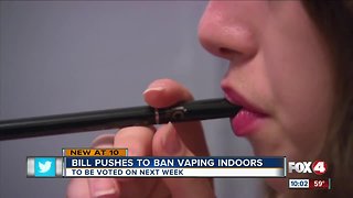 Bill pushes to ban vaping indoors