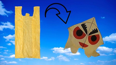 how to make kite at home with shopping bag