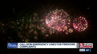 Call non-emergency lines for fireworks complaints