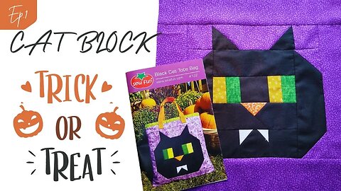 SEW FUN Halloween Cat Block #homesteading #beginnerfriendly #quilting #sewfun #halloweendecor