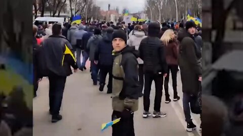 Shots Fired In Ukrainian City As Locals Protest Against Russian Occupation