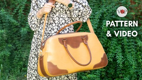 How to Make a Leather Travel Bag (link to PDF pattern in description)