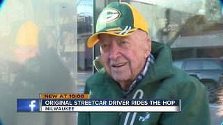 Former Milwaukee streetcar driver celebrates 98th birthday on "The Hop"