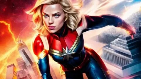Captain Marvel with different styles. AI-generated
