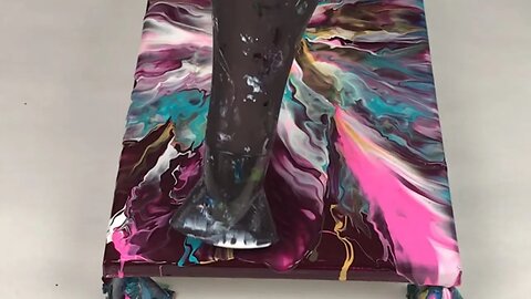 Merlot Hairdryer Acrylic Pour