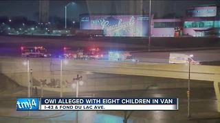 Milwaukee woman arrested on OWI charges, 8 children in van