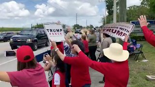 Enthusiastic crowd greets President Trump in Canal Point