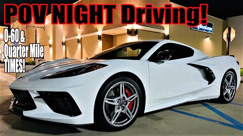 1ST POV C8 Corvette NIGHT Driving! All MODES & CAMERAS at Night! *Mid Engine C8*