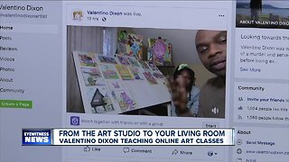From the art studio to your living room: Valentino Dixon teaching online art classes