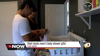 Thief steals mom's baby shower gifts