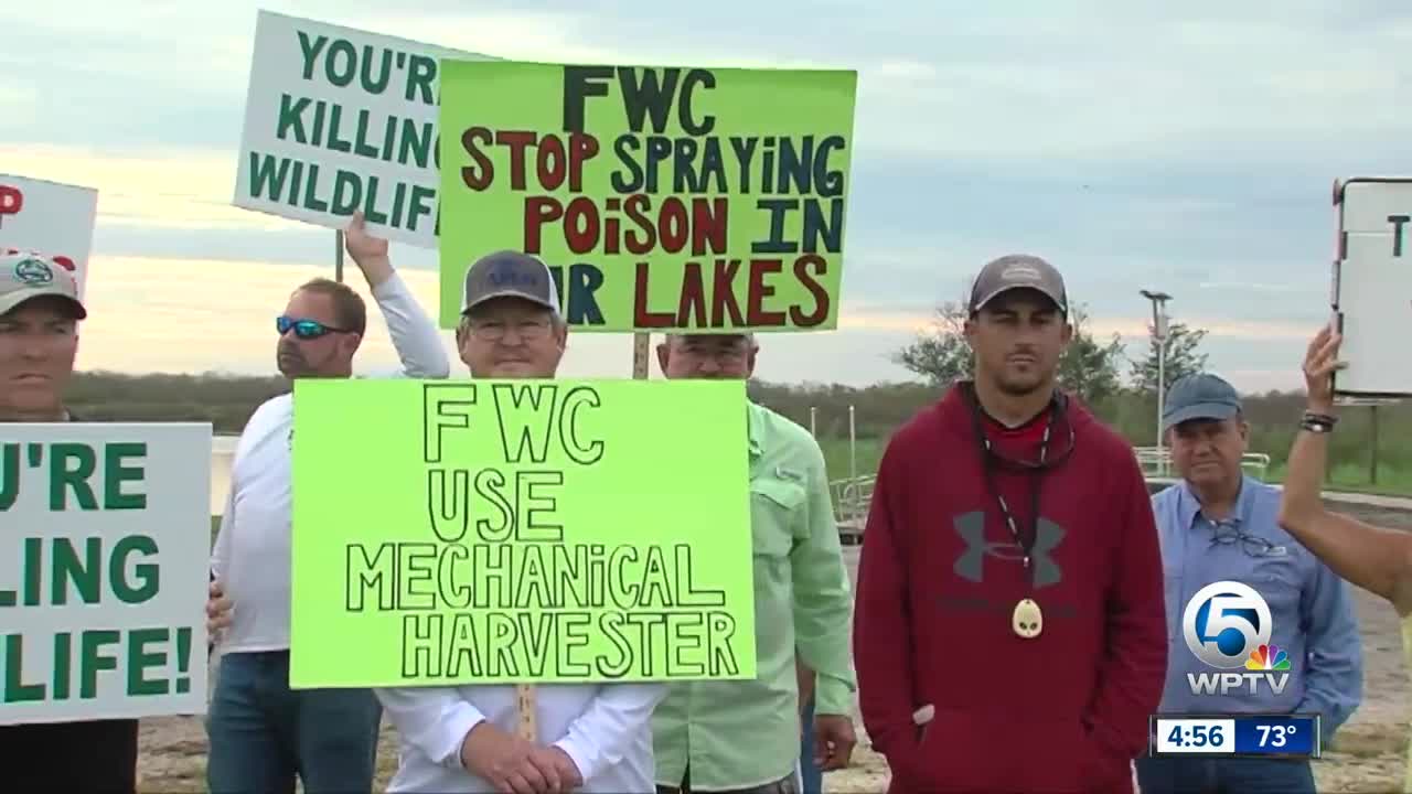 Fishermen protest FWC's aquatic plant spraying on Lake Okeechobee