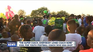 "The super coach, everybody loved Coach Nore," team gathers for youth football coach's vigil