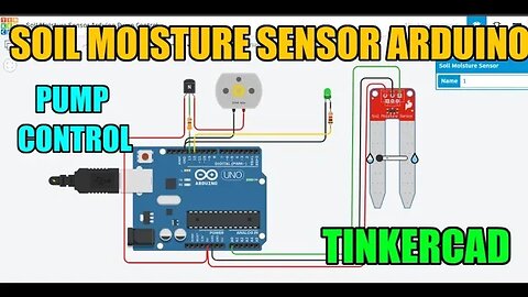 How to Make Soil Moisture Sensor Arduino Water Pump Control #Tinkercad - #AeroArduino
